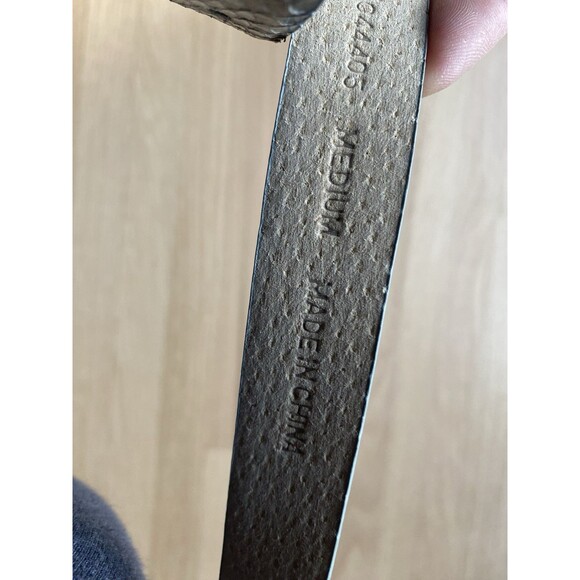 Anne Klein Crocodile Gray Embossed Leather Belt Silver Buckle Medium - Picture 4 of 5